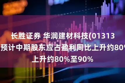 长胜证券 华润建材科技(01313)发盈喜 预计中期股东应占盈利同比上升约80%至90%